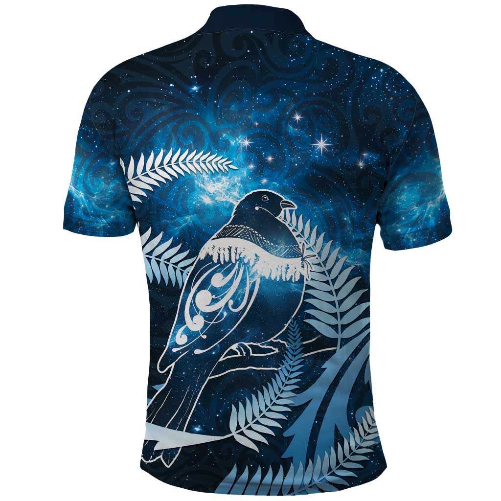 New Zealand Matariki Polo Shirt Pigeon Kereru Maori Fern Art