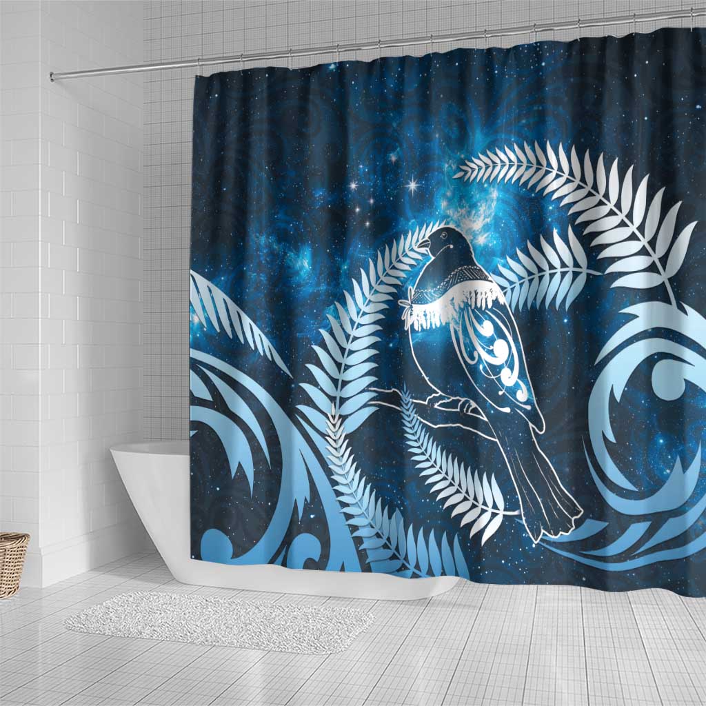 New Zealand Matariki Shower Curtain Pigeon Kereru Maori Fern Art LT05 - Polynesian Pride