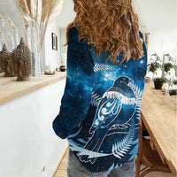 New Zealand Matariki Women Casual Shirt Pigeon Kereru Maori Fern Art