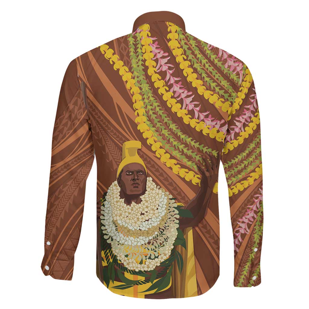 Hawaii King Kamehameha Family Matching Off Shoulder Maxi Dress and Hawaiian Shirt Hawaiian Kakau Pattern With Leis LT05 - Polynesian Pride
