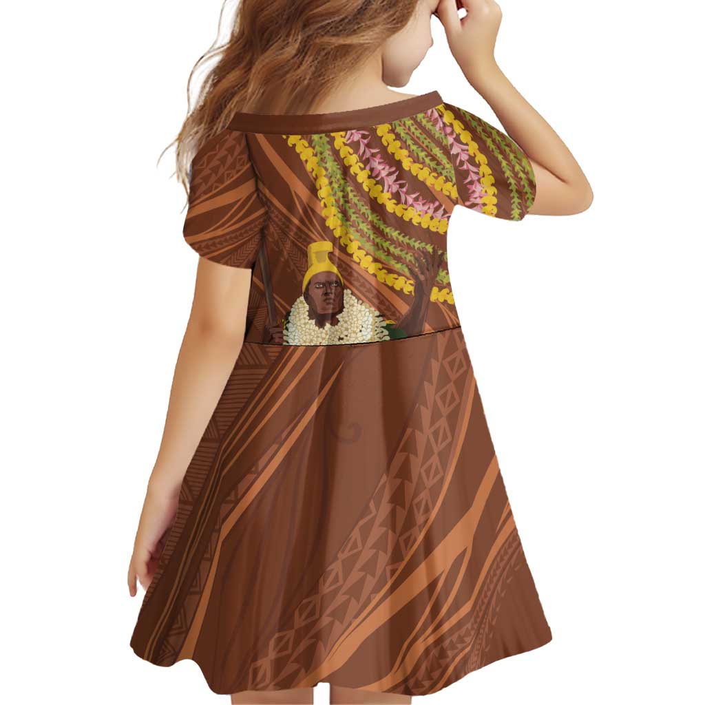 Hawaii King Kamehameha Family Matching Tank Maxi Dress and Hawaiian Shirt Hawaiian Kakau Pattern With Leis LT05 - Polynesian Pride