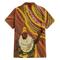 Hawaii King Kamehameha Family Matching Tank Maxi Dress and Hawaiian Shirt Hawaiian Kakau Pattern With Leis LT05 - Polynesian Pride