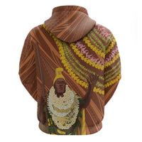 Hawaii King Kamehameha Hoodie Hawaiian Kakau Pattern With Leis