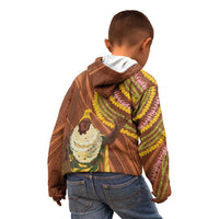 Hawaii King Kamehameha Kid Hoodie Hawaiian Kakau Pattern With Leis