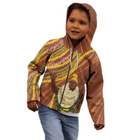 Hawaii King Kamehameha Kid Hoodie Hawaiian Kakau Pattern With Leis
