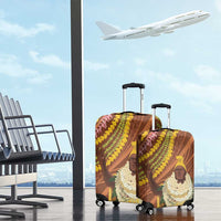 Hawaii King Kamehameha Luggage Cover Hawaiian Kakau Pattern With Leis