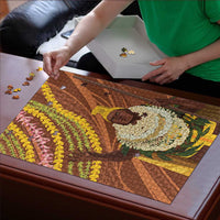 Hawaii King Kamehameha Puzzle Hawaiian Kakau Pattern With Leis