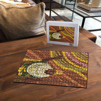 Hawaii King Kamehameha Puzzle Hawaiian Kakau Pattern With Leis