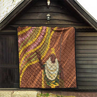 Hawaii King Kamehameha Quilt Hawaiian Kakau Pattern With Leis