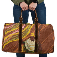 Hawaii King Kamehameha Travel Bag Hawaiian Kakau Pattern With Leis
