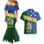 Personalised Solomon Islands Independence Day Couples Matching Mermaid Dress and Hawaiian Shirt With Coat Of Arms