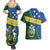 Personalised Solomon Islands Independence Day Couples Matching Summer Maxi Dress and Hawaiian Shirt With Coat Of Arms