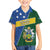 Personalised Solomon Islands Independence Day Family Matching Off The Shoulder Long Sleeve Dress and Hawaiian Shirt With Coat Of Arms