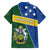 Personalised Solomon Islands Independence Day Family Matching Puletasi and Hawaiian Shirt With Coat Of Arms