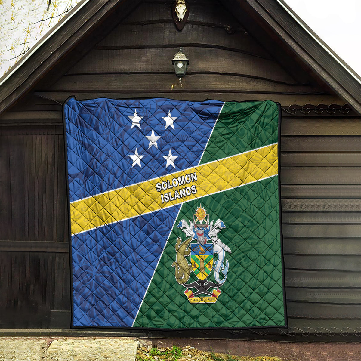 Solomon Islands Independence Day Quilt With Coat Of Arms