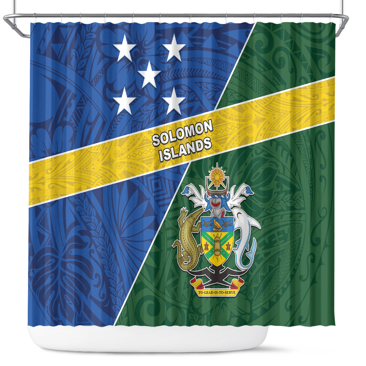 Solomon Islands Independence Day Shower Curtain With Coat Of Arms