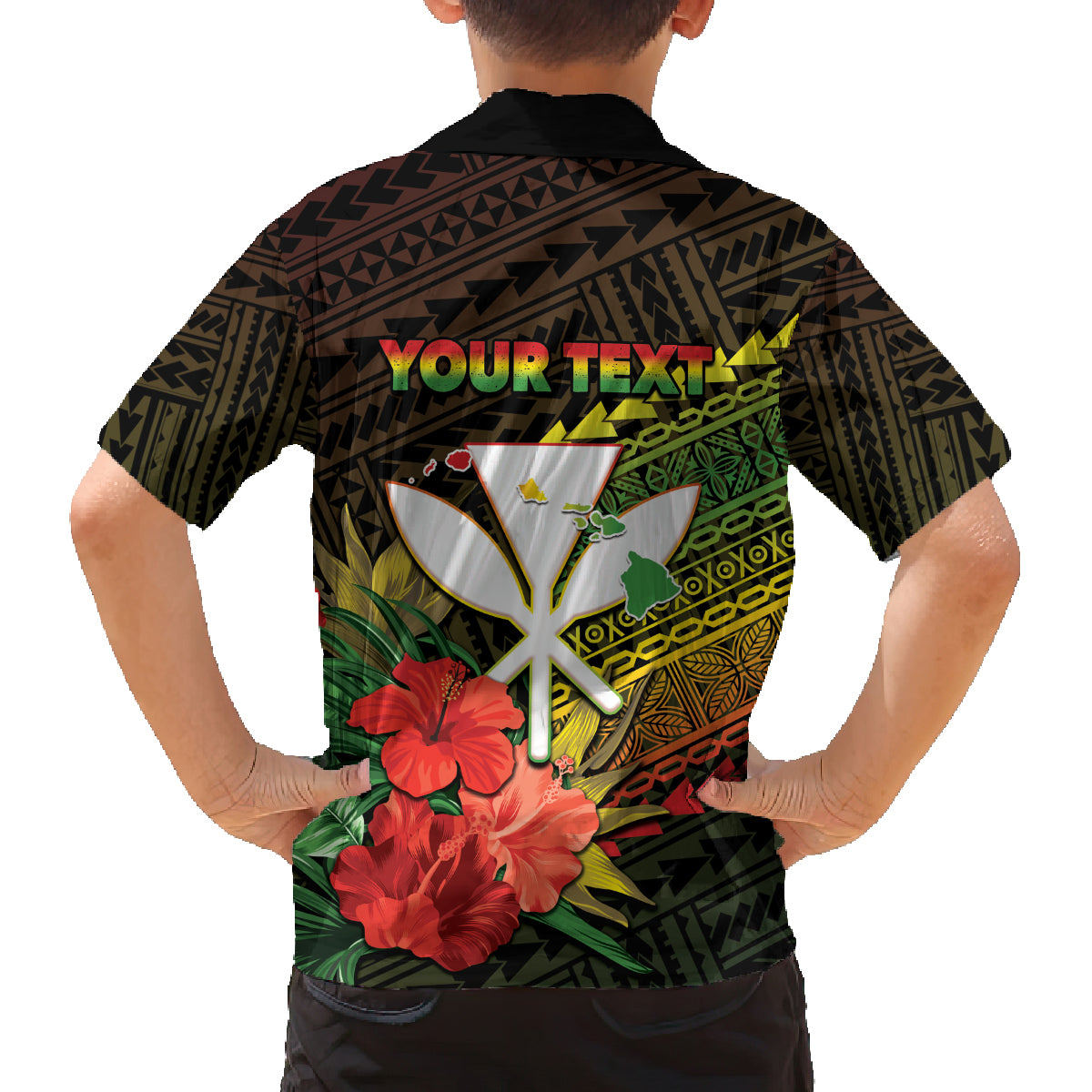 Personalized Hawaii Born and Raised Family Matching Tank Maxi Dress and Hawaiian Shirt Kanaka Maoli Flag Day