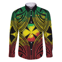 Personalised Wallis and Futuna Territory Day Family Matching Off The Shoulder Long Sleeve Dress and Hawaiian Shirt Polynesian Pattern Simple Style