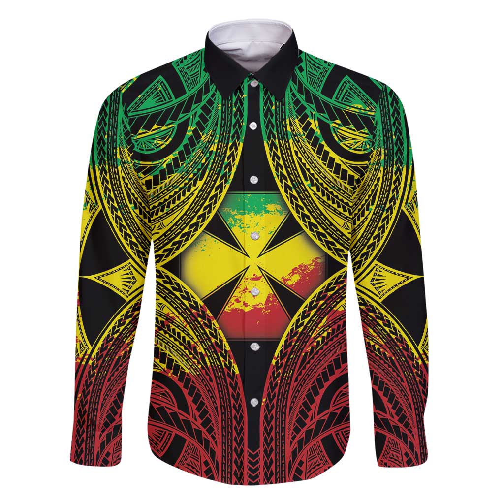 Personalised Wallis and Futuna Territory Day Family Matching Off Shoulder Maxi Dress and Hawaiian Shirt Polynesian Pattern Simple Style