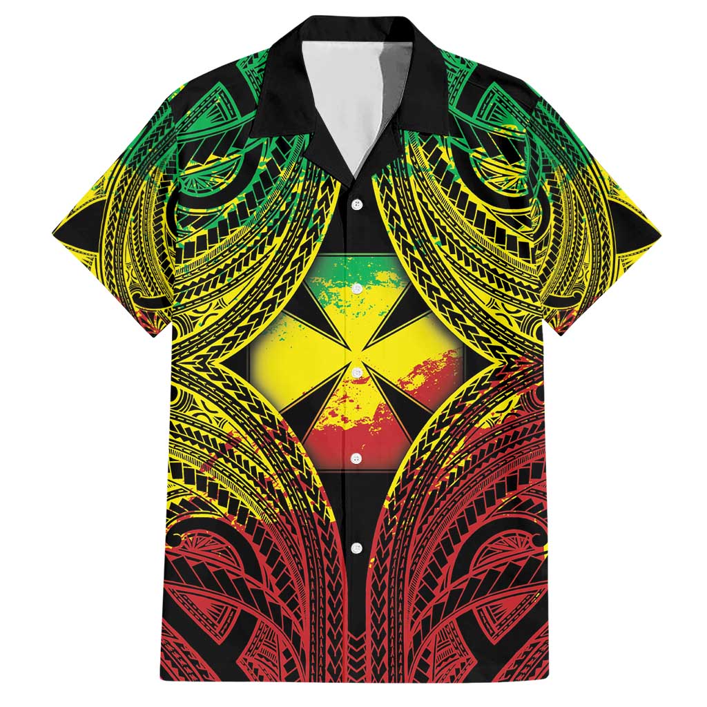 Personalised Wallis and Futuna Territory Day Family Matching Short Sleeve Bodycon Dress and Hawaiian Shirt Polynesian Pattern Simple Style