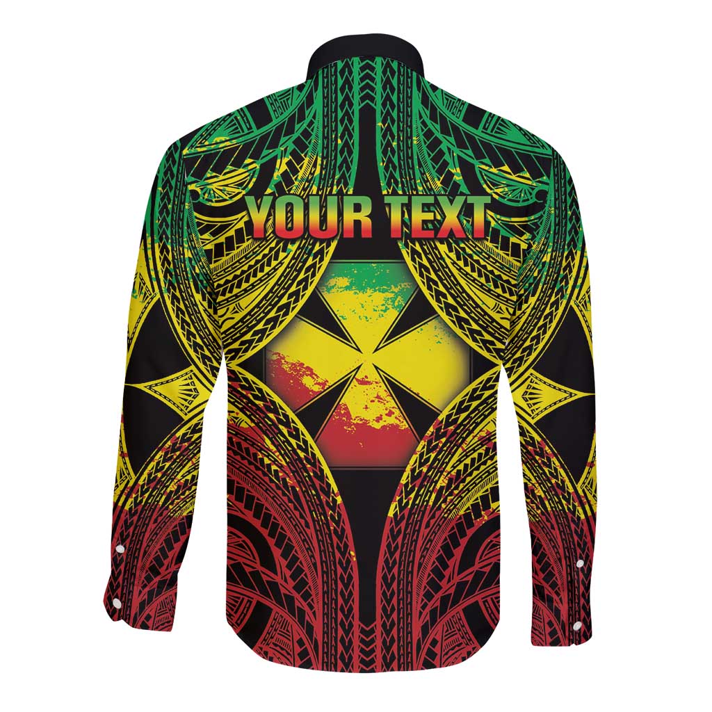 Personalised Wallis and Futuna Territory Day Long Sleeve Button Shirt Polynesian Pattern Simple Style