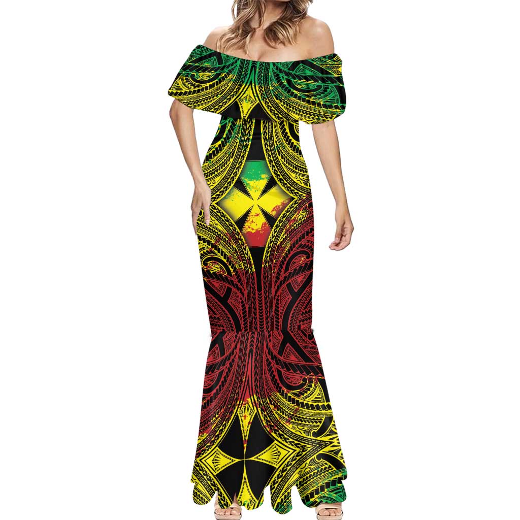 Personalised Wallis and Futuna Territory Day Mermaid Dress Polynesian Pattern Simple Style