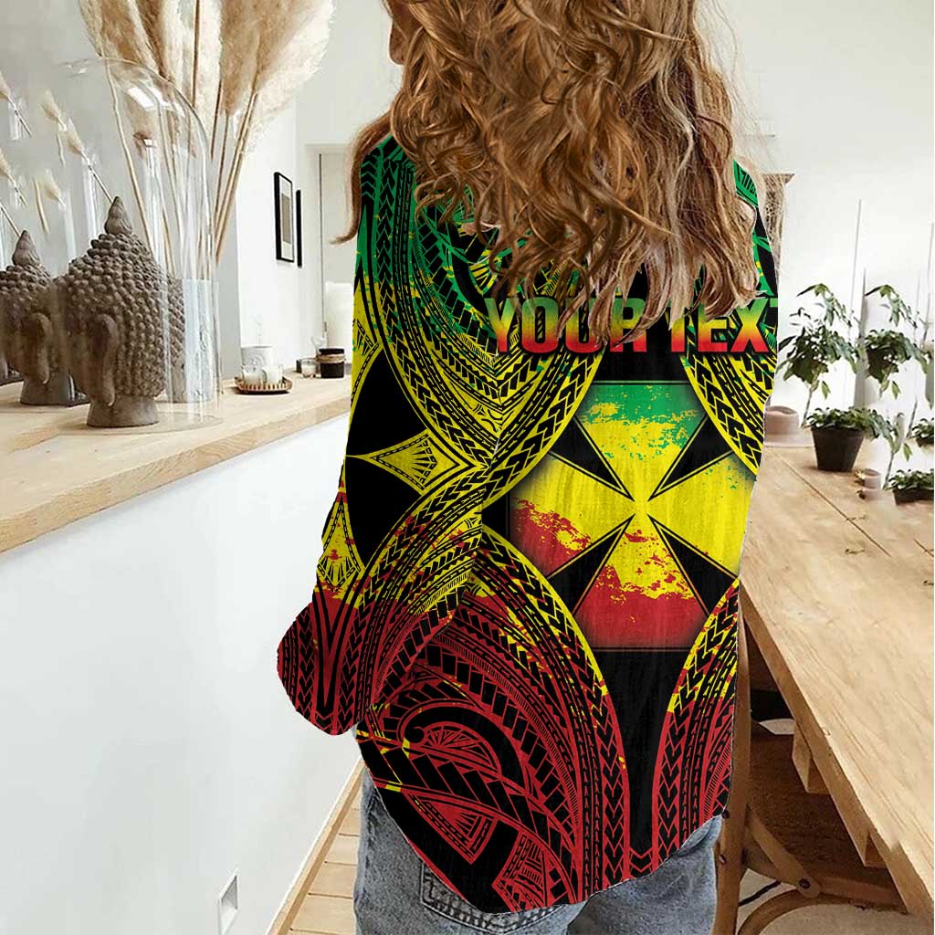 Personalised Wallis and Futuna Territory Day Women Casual Shirt Polynesian Pattern Simple Style