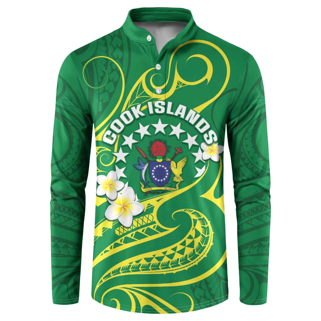 Cook Islands Happy Constitution Day Button Sweatshirt Pattern Tribal Art