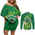 Cook Islands Happy Constitution Day Couples Matching Off Shoulder Short Dress and Long Sleeve Button Shirt Pattern Tribal Art