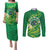 Cook Islands Happy Constitution Day Couples Matching Puletasi and Long Sleeve Button Shirt Pattern Tribal Art