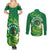 Cook Islands Happy Constitution Day Couples Matching Summer Maxi Dress and Long Sleeve Button Shirt Pattern Tribal Art