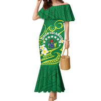 Cook Islands Happy Constitution Day Family Matching Mermaid Dress and Hawaiian Shirt Pattern Tribal Art