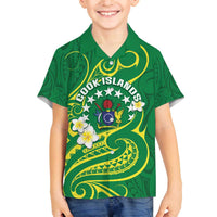 Cook Islands Happy Constitution Day Family Matching Puletasi and Hawaiian Shirt Pattern Tribal Art