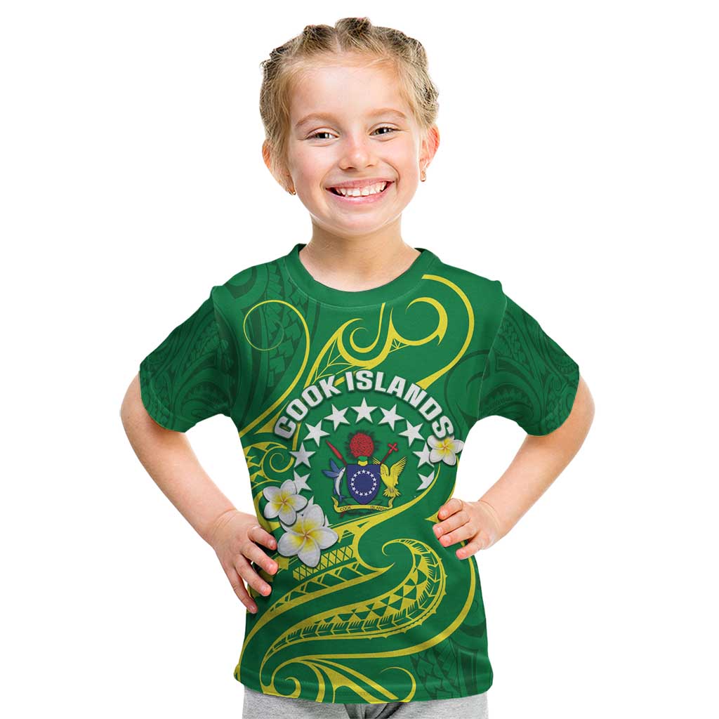 Cook Islands Happy Constitution Day Kid T Shirt Pattern Tribal Art