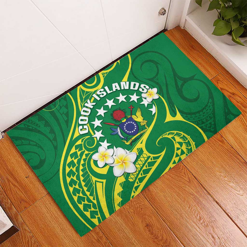 Cook Islands Happy Constitution Day Rubber Doormat Pattern Tribal Art