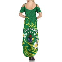 Cook Islands Happy Constitution Day Summer Maxi Dress Pattern Tribal Art