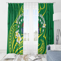 Cook Islands Happy Constitution Day Window Curtain Pattern Tribal Art