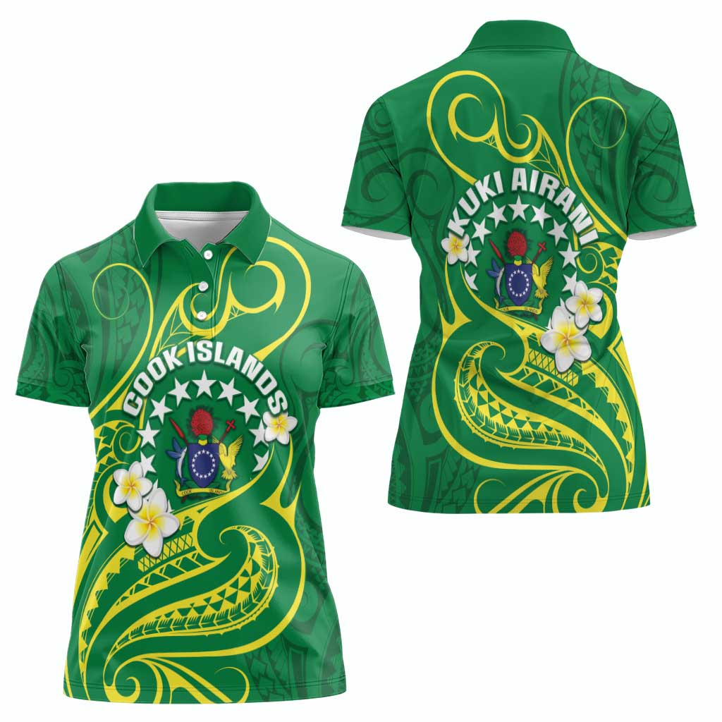 Cook Islands Happy Constitution Day Women Polo Shirt Pattern Tribal Art