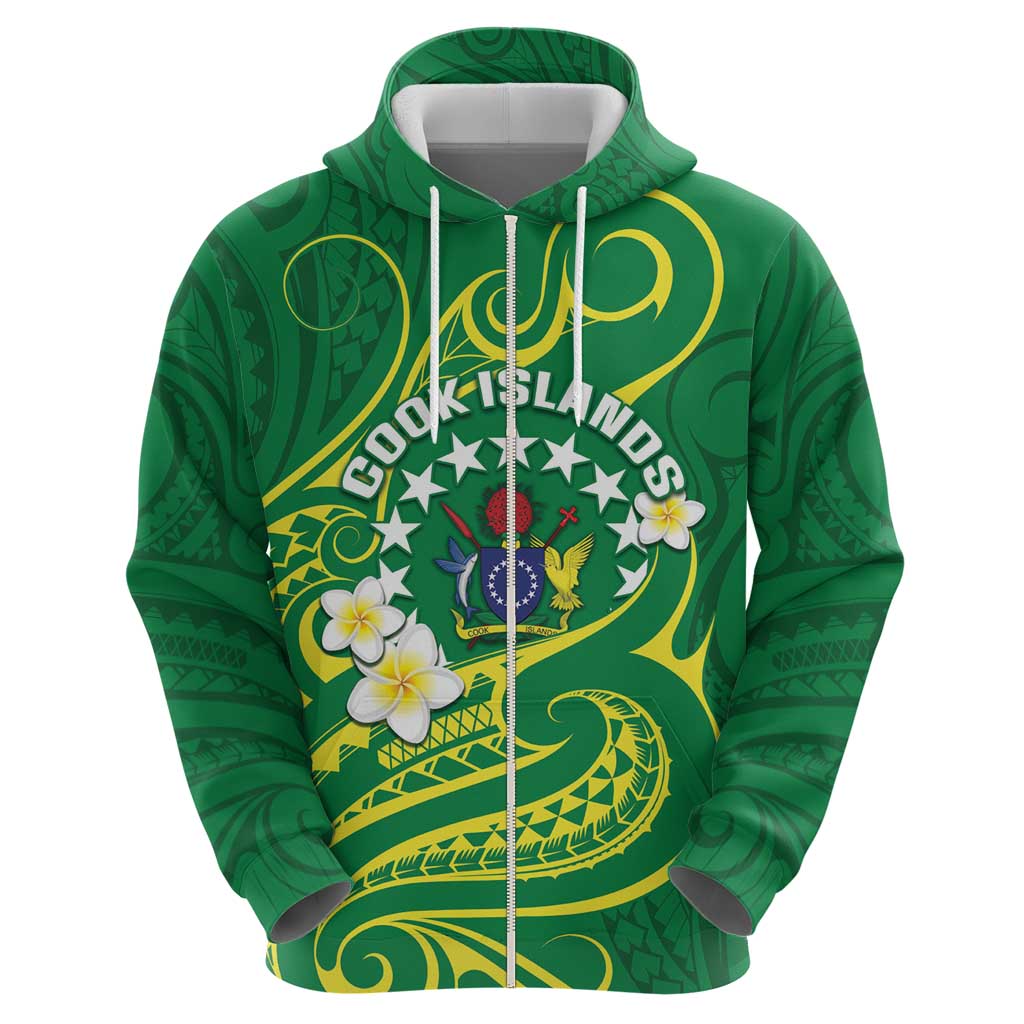 Cook Islands Happy Constitution Day Zip Hoodie Pattern Tribal Art