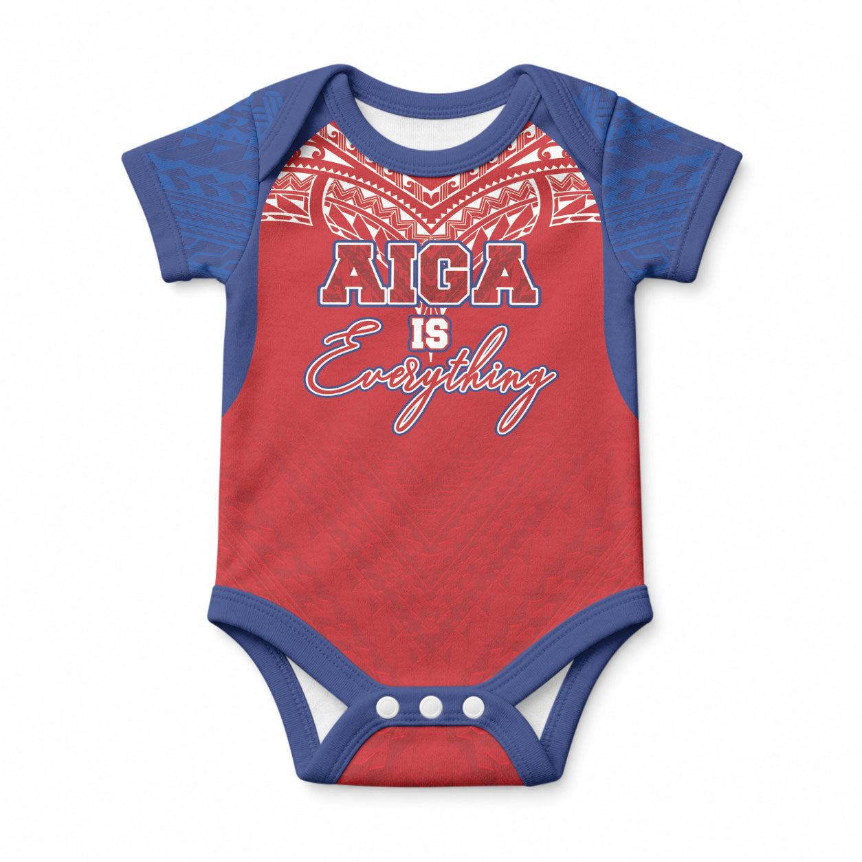 Aiga Samoa Baby Onesie Aiga Is Everything LT05 Red - Polynesian Pride