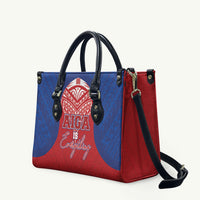 Aiga Samoa Leather Bag Aiga Is Everything LT05 Red - Polynesian Pride