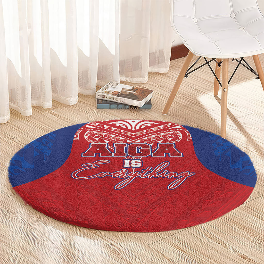 Aiga Samoa Round Carpet Aiga Is Everything LT05 - Polynesian Pride