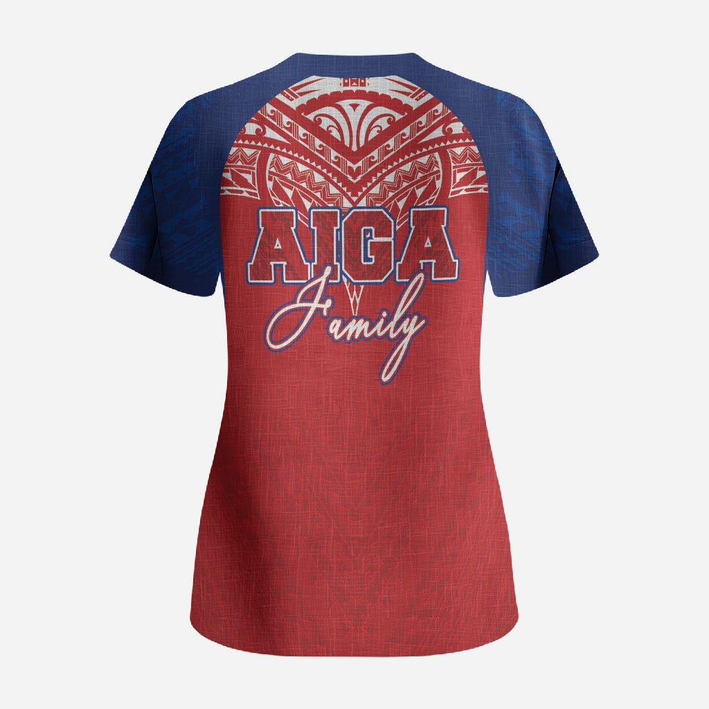 Aiga Samoa Scrub Top Aiga Is Everything LT05 - Polynesian Pride