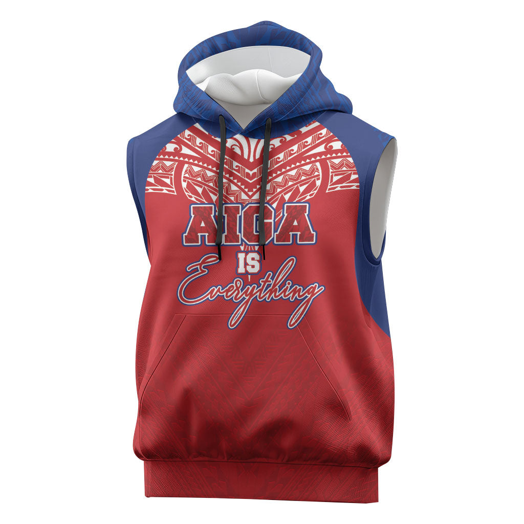 Aiga Samoa Sleeveless Hoodie Aiga Is Everything LT05 Red - Polynesian Pride