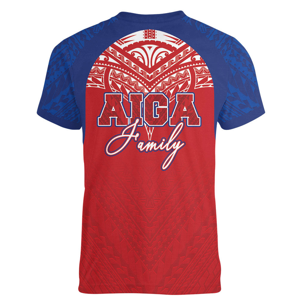 Aiga Samoa Women V-Neck T-Shirt Aiga Is Everything LT05 - Polynesian Pride