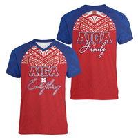 Aiga Samoa Women V-Neck T-Shirt Aiga Is Everything LT05 - Polynesian Pride