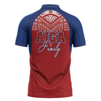 Aiga Samoa Zipper Polo Shirt Aiga Is Everything LT05 - Polynesian Pride