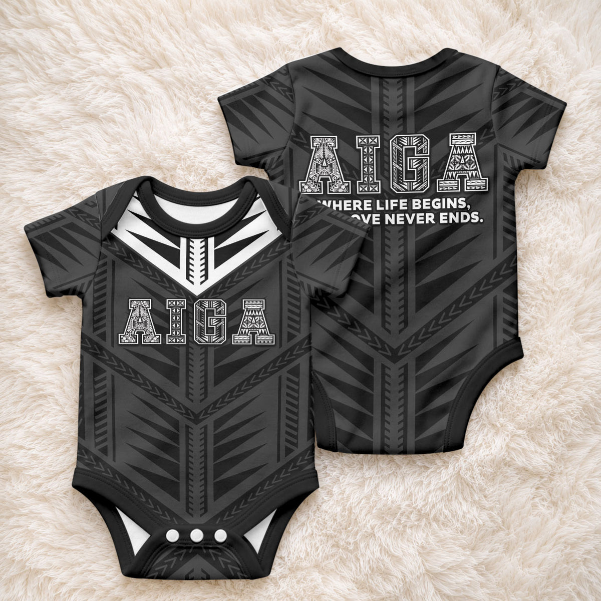 Samoa Aiga Baby Onesie Samoan Tribal Pattern LT05 - Polynesian Pride