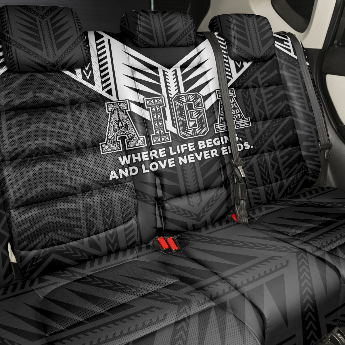 Samoa Aiga Back Car Seat Cover Samoan Tribal Pattern LT05 - Polynesian Pride