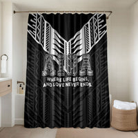 Samoa Aiga Bathroom Set Samoan Tribal Pattern LT05 Shower Curtain Only Black - Polynesian Pride
